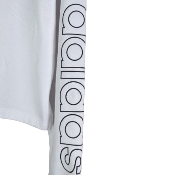 Adidas Sweater Womens White Crop Top Pullover Fleece Sweatshirt Sz.2XL - Picture 13 of 16